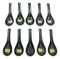 Pack Of 10 Artistic Textured Speckled Black Ceramic Zen Ladle Hook Soup Spoons