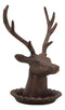 Ebros Cast Iron Western Rustic Elk Deer Stag Head With Antlers Jewelry Tree Holder Hooks Stand Dish Figurine 7.5" Tall Cabin Lodge Country Home Decorative