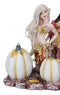 Ebros Amy Brown Autumn Maple Elf Fairy with White Pumpkins Statue 5" Long