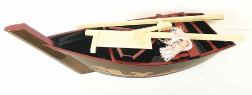Ebros Japanese Traditional Omakase Sushi Fishing Boat Large 27" Long Serving Plate - Ebros Gift