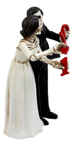 Day Of The Dead Wedding Skeleton Bride & Groom Cake Topper Figurine Love Eternal