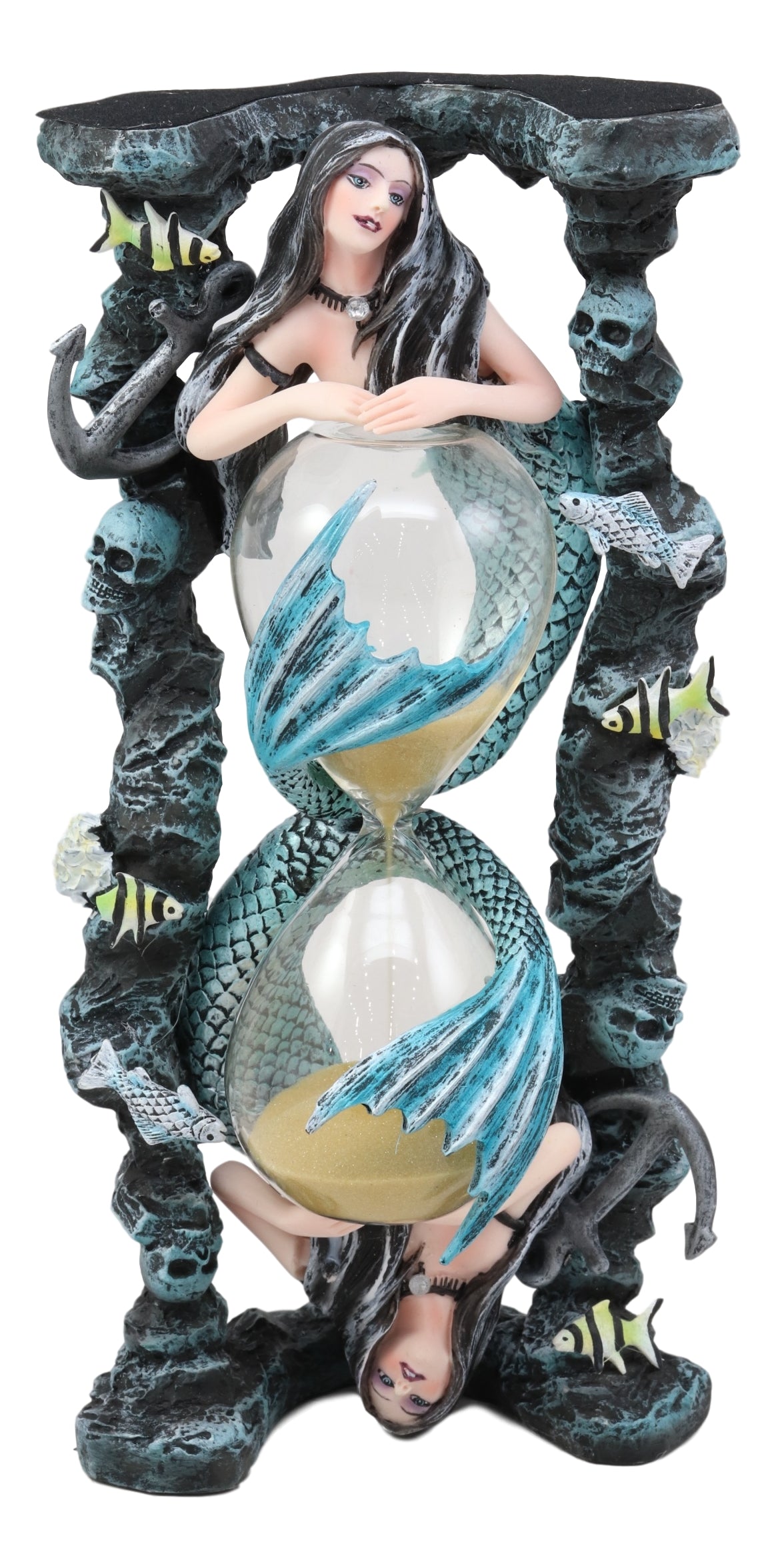 Ebros Large Sirens Of The Seas Necromancer Gothic Mermaid Sand Timer Pillar 9"H - Ebros Gift