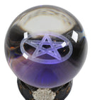Ebros Sabbatic Goat Baphomet Ram Skull Pentagram LED Glass Gazing Ball Figurine