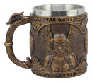 Ebros Set of 4 Norse Viking God Odin Alfather Valkyrie Thor Loki Coffee Mug 13oz