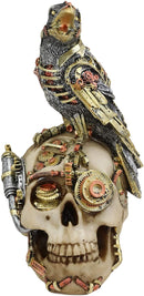 Ebros Colorful Steampunk Cyborg Raven On Submariner Clockwork Gears Skull Statue