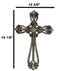 Western Rustic Silver Tuscany Scrollwork Fleur De Lis Decorative Wall Cross