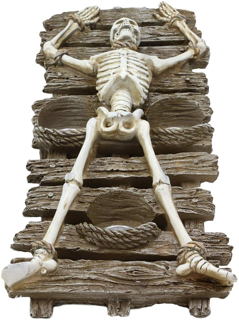 Ebros Skeleton Oracle Trio Candle Holder Figurine 12.5"L Ossuary Home Decor