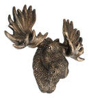 Western Rustic Bull Moose Head Wall Multi Point Key Coat Hooks Plaque Decor