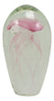 Marine Glow In The Dark Pink Jellyfish 6"H Glass Egg With Color LED Base Display