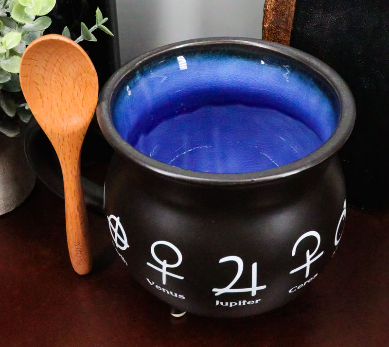 Solar Alchemy Symbols Cauldron Porcelain Soup Bowl Large Coffee Mug With Spoon