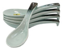 Pack Of 10 Artistic Designer Blue Black Ombre Ceramic Ladle Hook Soup Spoons
