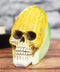 Ebros Vegetable Produce Maize Corn Skull Statue 6.25" Long Resin Figurine