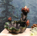 Ebros Zen Lotus Blossom Backflow Incense Cone Burner Tower Statue 4.25"Tall