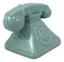 Vintage Nostalgia Teal Rotary Telephone 7"L Money Coin Piggy Bank Decor