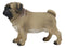 Ebros Realistic Lifelike Adorable Fawn Pug Dog Statue 7.75" L Figurine with Glass Eyes