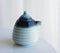 Set Of 2 Ocean Blue Ceramic Soy Ponzu Sauce Vinegar Oil Dispensers Holder W/ Lid