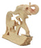 Ebros Elephant and Baby Walking in The Jungle Statue 9" Long Faux Wood Resin Wildlife Safari Elephant Family Scene Figurine