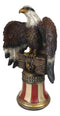 Independence Day American Glorious Bald Eagle Perching On Liberty Bell Figurine