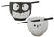 Ebros Whimsical Ceramic White And Black Owl Ramen Bowl and Chopsticks Set of 2