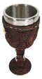 Western Cow Skull Western Stars Floral Scroll Faux Tooled Leather Wine Goblet