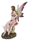 Ebros Fairyland 8 Inch Expecting a Baby Fairy Sitting on Mushroom Statue Figurine