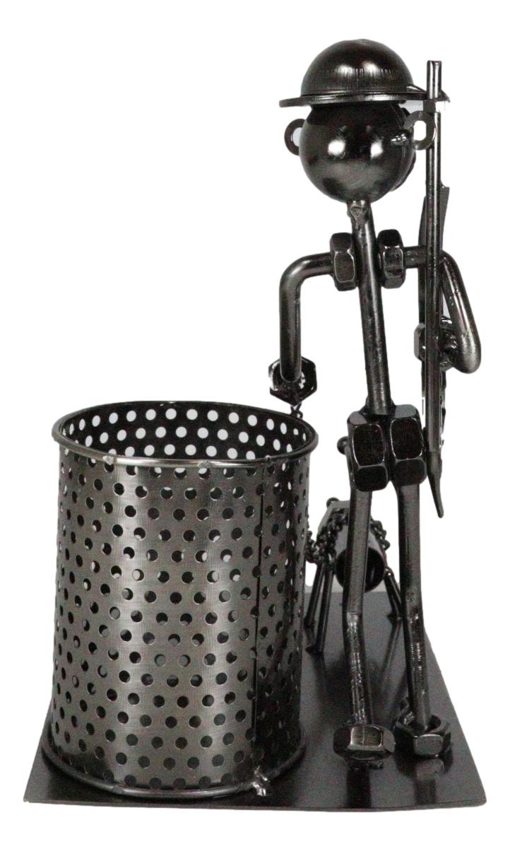 Outdoor Hunter With Dog Metal Desk Stationery And Business Card Holder Organizer