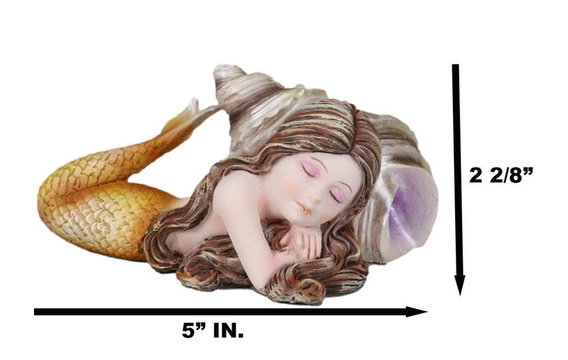 Ebros Under The Sea Young Mermaid Resting by Snail Sconce Shell Figurine
