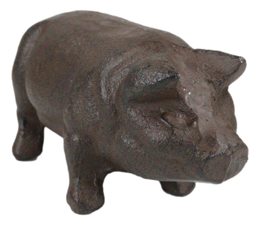 Cast Iron Country Rustic Farmhouse Swine Pig Bacon Decor Paperweight Figurine