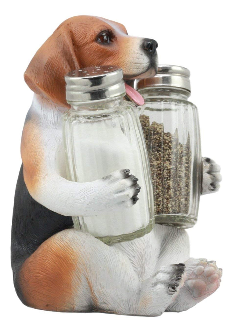 Ebros Adorable Small Hound English Tricolor Beagle Salt and Pepper Shaker Holder