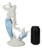 Ebros Aqua Blue Tailed Mermaid Listening To Sconce Figurine 12"H Ocean Goddess