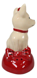 Red Ribbon Chihuahua In Red Pump Heel Shoe Salt And Pepper Shakers Ceramic Set