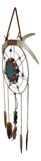 Southwestern Tribal Boho Chic Antler Turquoise Rocks Feathers Wall Dreamcatcher