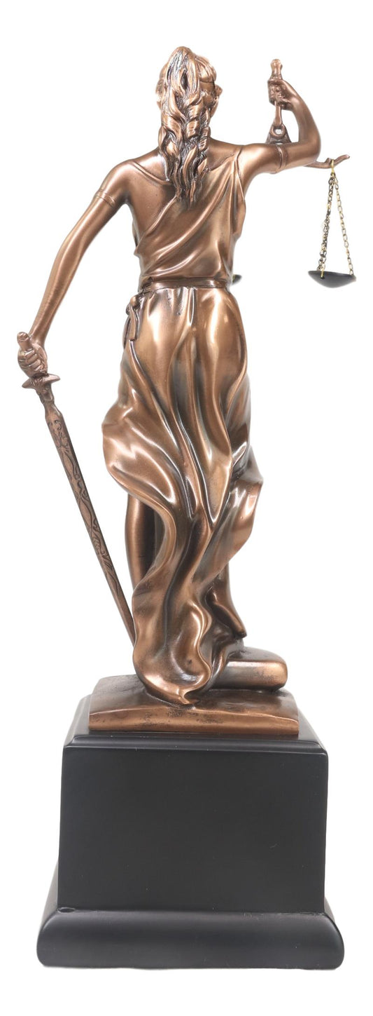 Greek Lady Goddess of Justice La Justica With Sword And Scales Statue On Base - Ebros Gift