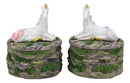 Ebros Pastel Blue And Pink Unicorns Sitting On Stone Garden Jewelry Box Figurines Set