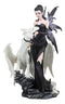 Gothic Khaleesi Fairy With Arctic White Dragon Statue 9.5"H Dungeons Dragons Art