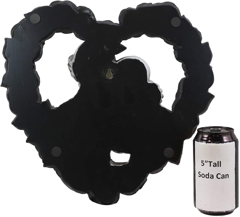 Ebros Our Love is Eternal Skeleton Lovers on Black Rose Wreath Wall Sculpture