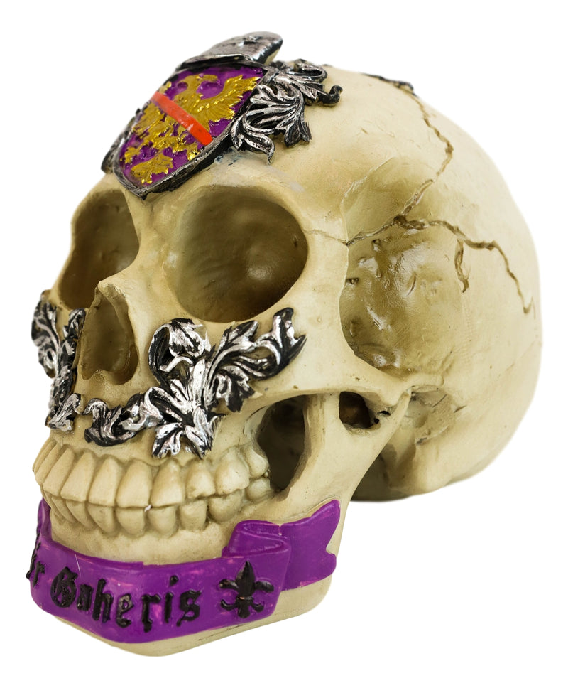 King Arthur And Roundtable Knights Sir Gaheris Orkney Coat Of Arms Skull Statue