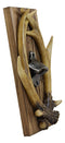Ebros Rustic Western Faux Entwined Hunter's Stag Deer Antlers Trophy Mounted On Wood Plank Soda Beer Bottle Cap Cast Metal Opener 10.75" High