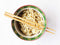 Japanese White Stork In Dark Blue Starry Sky Ramen Soup Bowl With Chopsticks Set