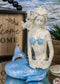 Nautical Ocean Goddess Pretty Mermaid With Blue Tail Holding Pearl Shell Statue