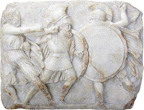 Ebros Greek Hoplites in Battle Wall Plaque Large 22" Long Resin Figurine Collectible - Ebros Gift