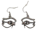 Ancient Egyptian Theme Eye Of Horus Silver Colored Stud Earrings Pair Accessory