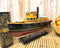Ebros 18" Long Handicraft Tugboat Boat Model Statue with Wood Base Stand Figure - Ebros Gift