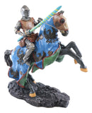 Medieval Jostling Lancing Tournament Knight On Horse Statue 10" Tall Handpainted