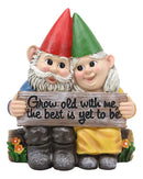 Ebros Grow Old With Me The Best Is Yet To Be Whimsical Mr & Mrs Gnome Statue