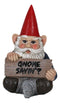 Ebros Welcome Whimsical Gnome W/ Greeting Signs Statues 4"H Set 4 Garden Gnome