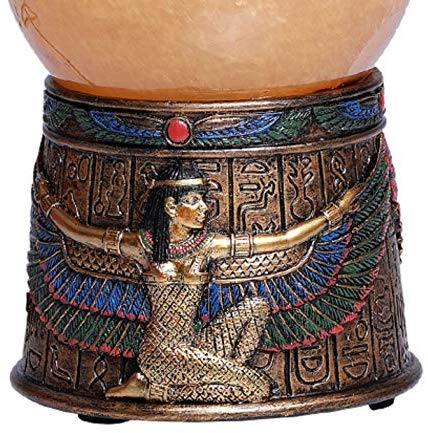 Ebros Egyptian Isis Kneeling with Open Wings Golden Sandstorm Ball Statue 7"H - Ebros Gift