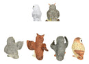 Owls of The World Colorful Nocturnal Birds In Multiple Poses Mini Figurine Set