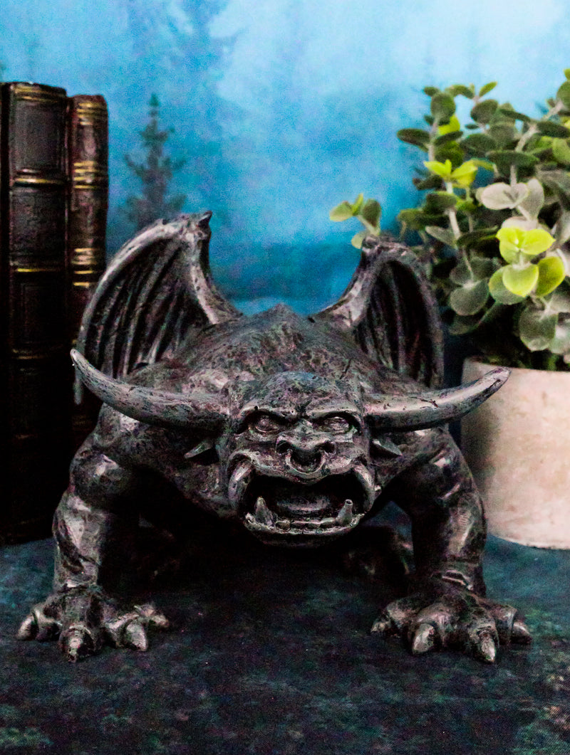 Ebros Gift Matador De Toros Winged Bull Horned Gargoyle Bellowing Statue 6" Tall