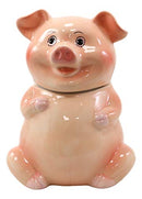 Ebros Animal Farm Bacon Porky Pig Ceramic Cookie Jar Container Figurine 8"H Babe Pigs